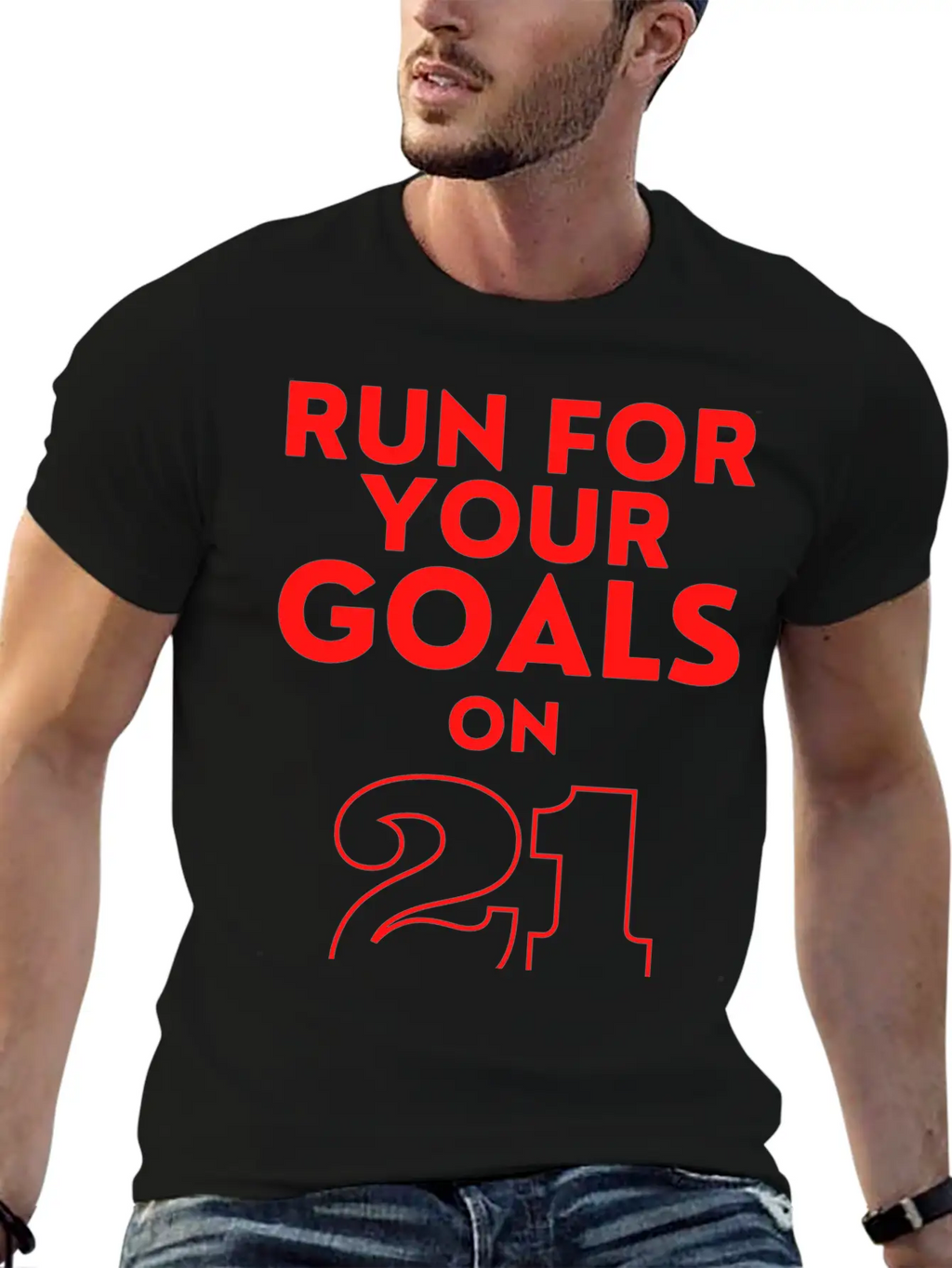 Run For Your Goals Motivational Quote Gift Stylish Everyday T-Shirt – Unisex Basic Cotton Tee