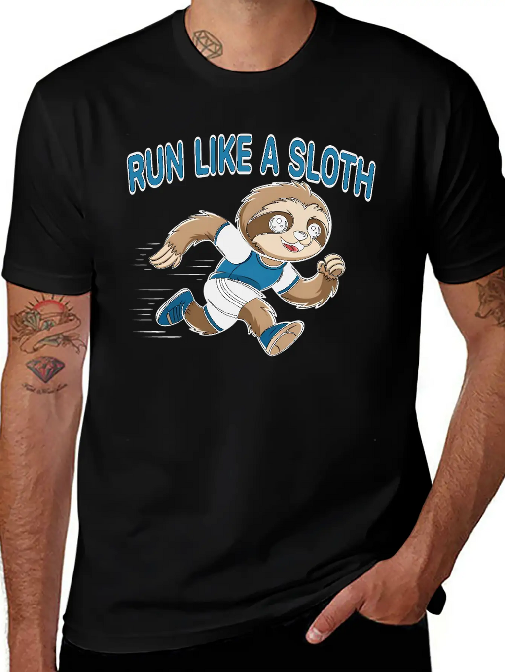 Run Like A Sloth Basic Graphic T-Shirt – Daily Comfort In Soft Cotton
