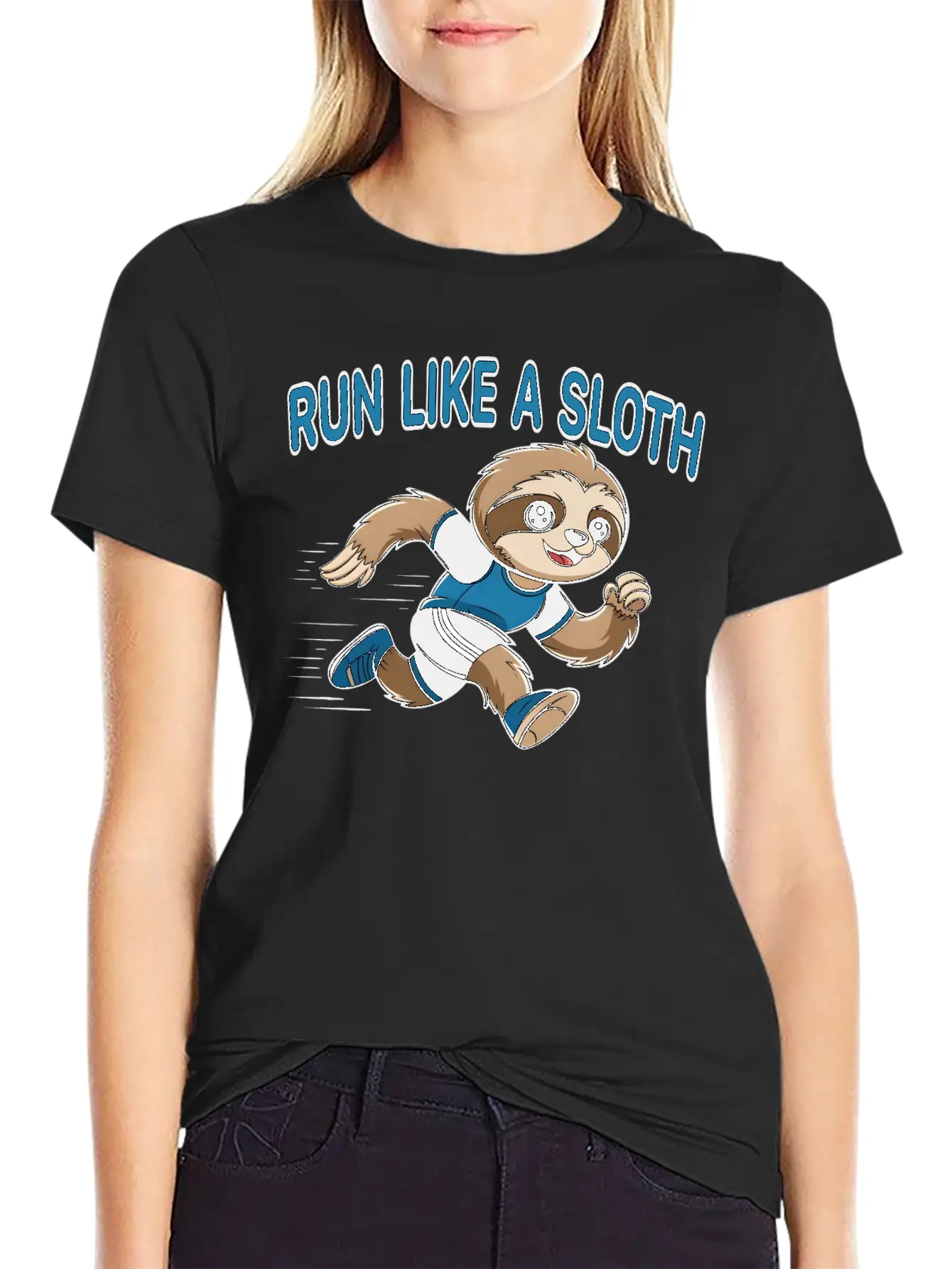Run Like A Sloth Basic Graphic T-Shirt – Daily Comfort In Soft Cotton