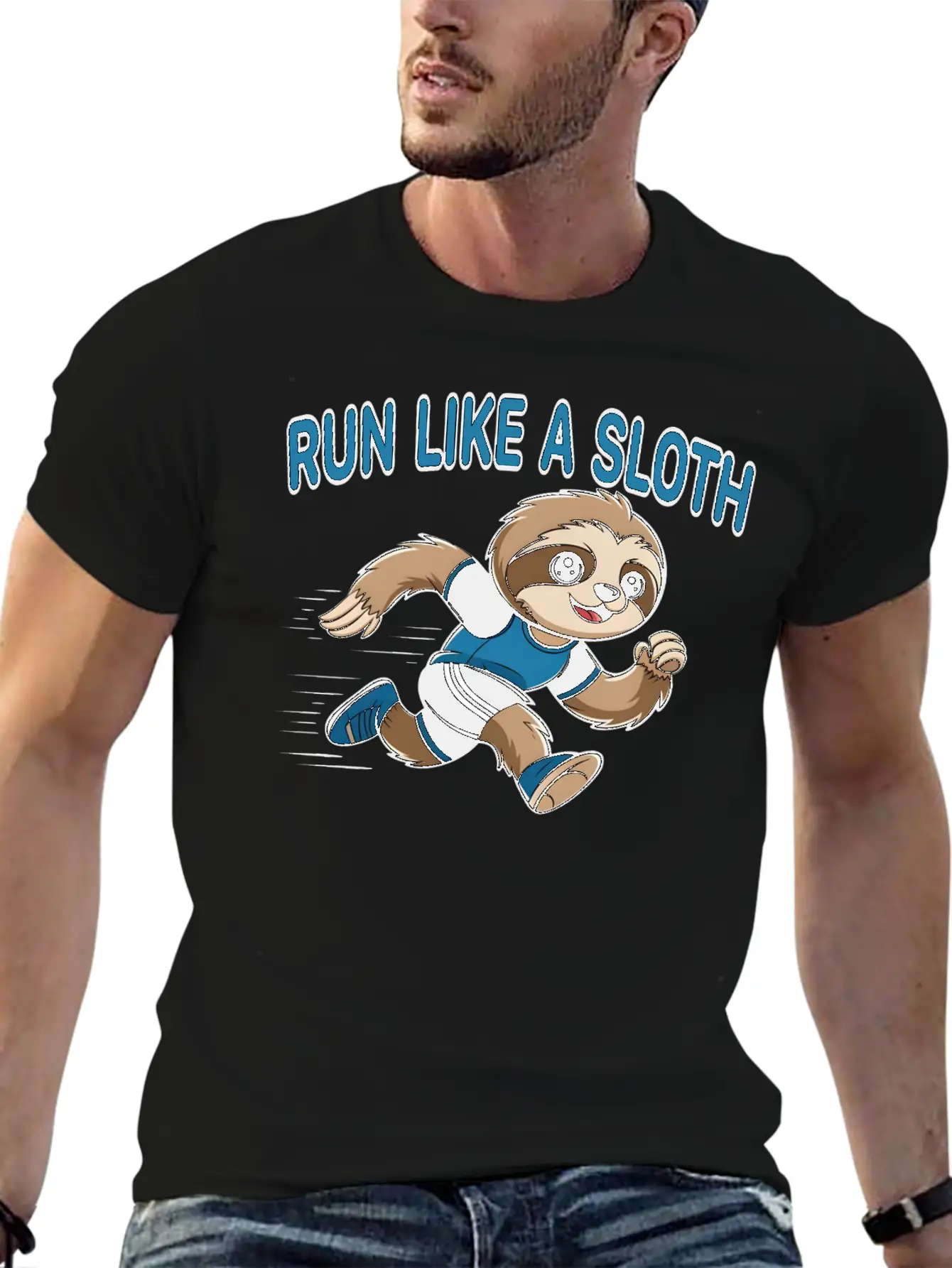 Run Like A Sloth Basic Graphic T-Shirt – Daily Comfort In Soft Cotton
