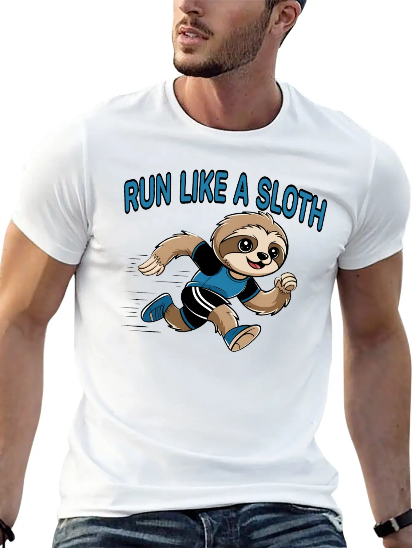 Run Like A Sloth Basic Graphic T-Shirt – Daily Comfort In Soft Cotton