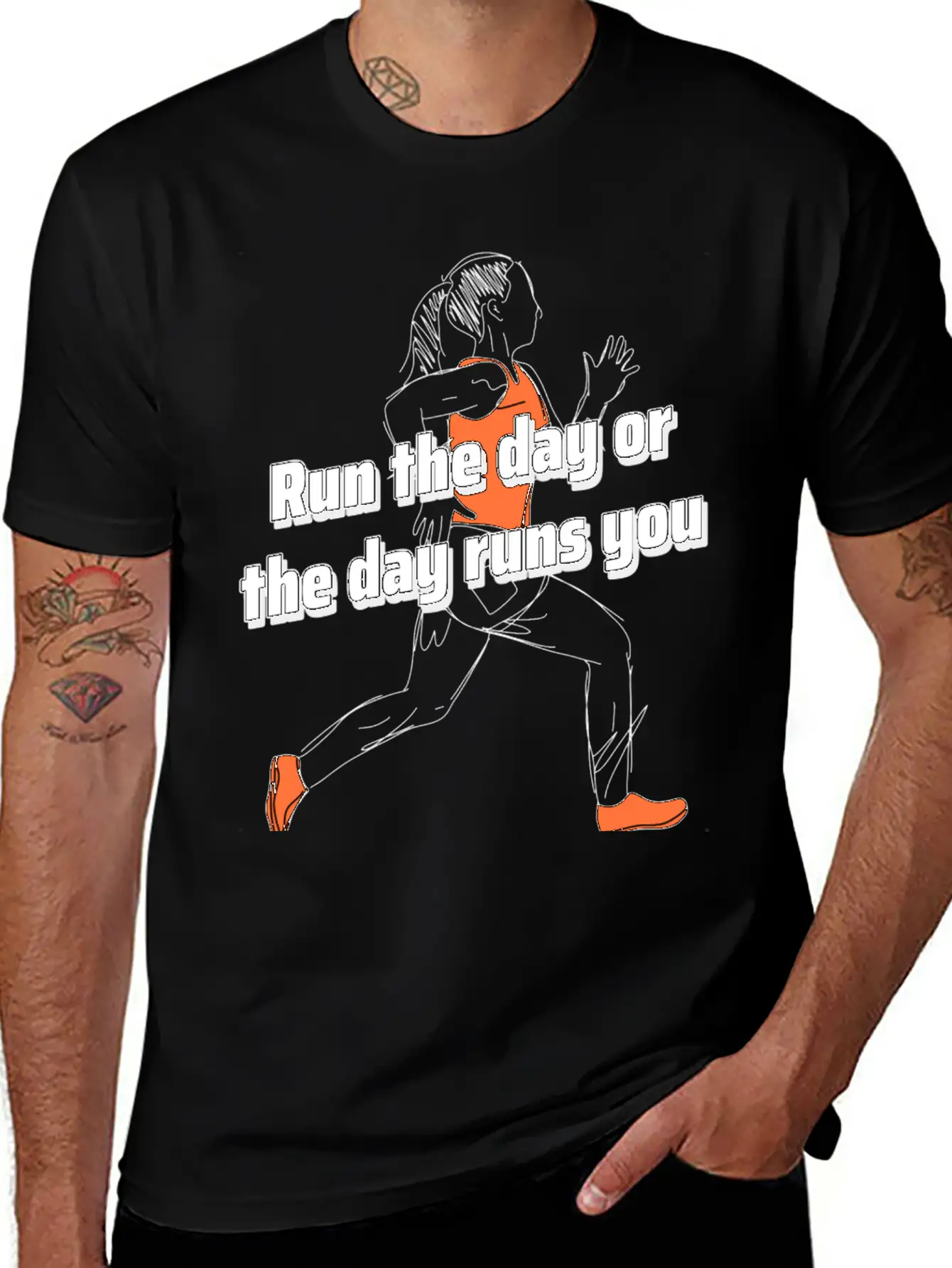 Run The Day Or The Day Runs You Running Woman Classic Cotton Tee – Unisex Comfort For Any Season
