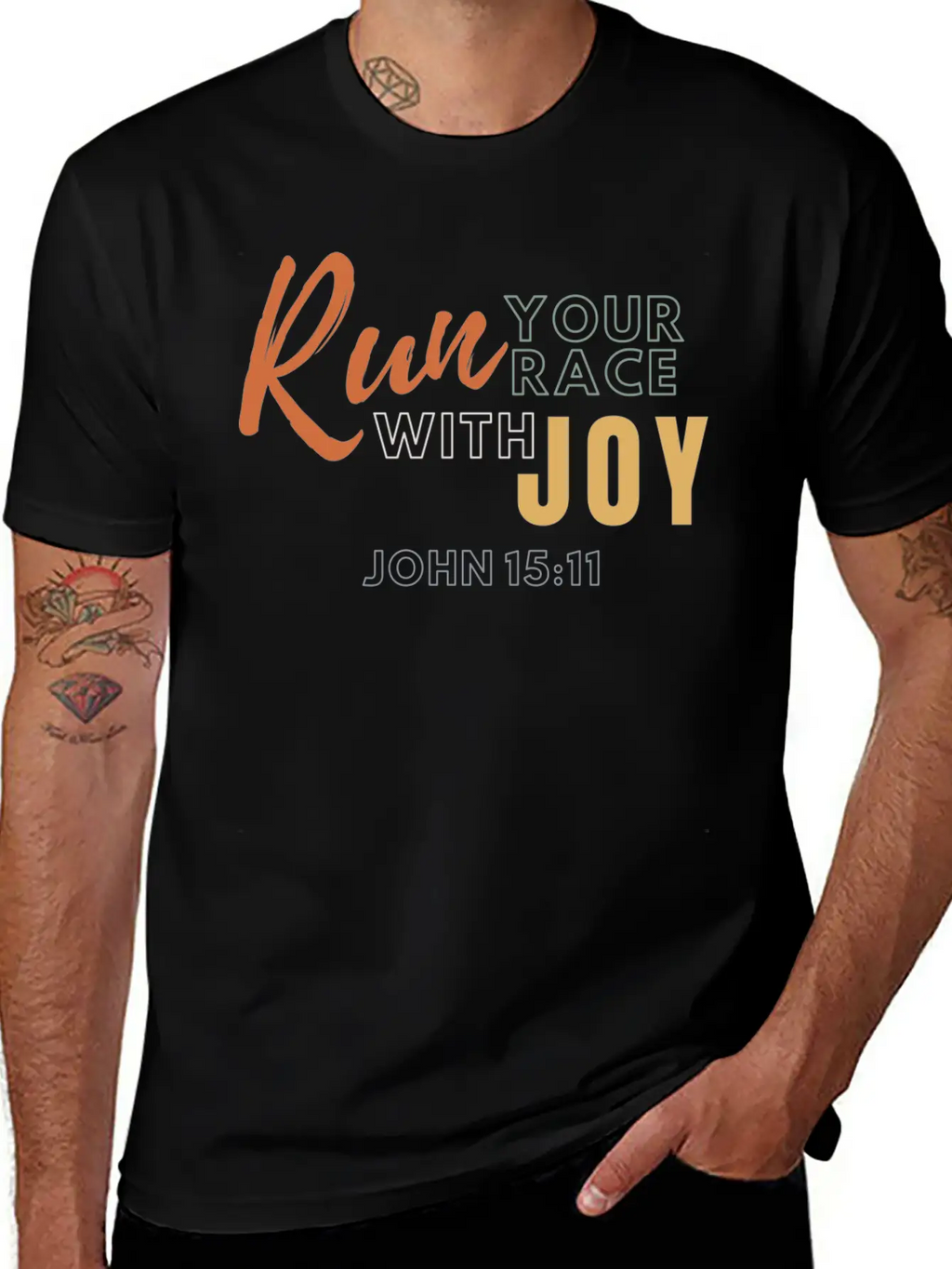 Run Your Race With Joy Breathable Graphic T-Shirt – Perfect For Casual Days