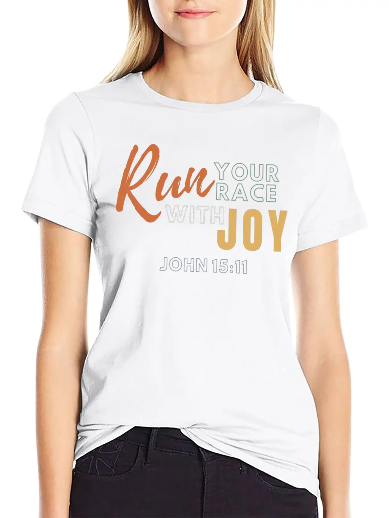 Run Your Race With Joy Breathable Graphic T-Shirt – Perfect For Casual Days