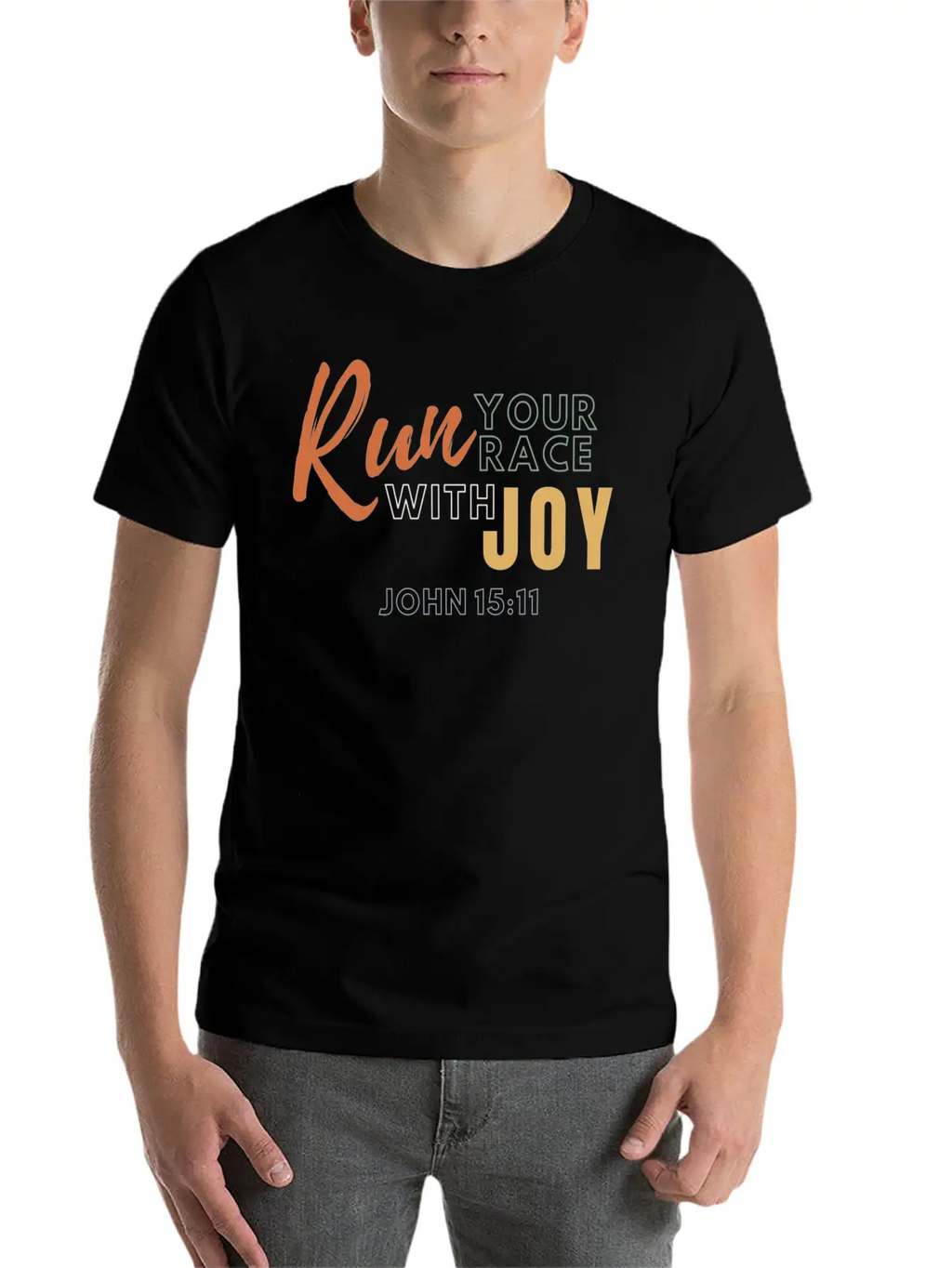 Run Your Race With Joy Breathable Graphic T-Shirt – Perfect For Casual Days