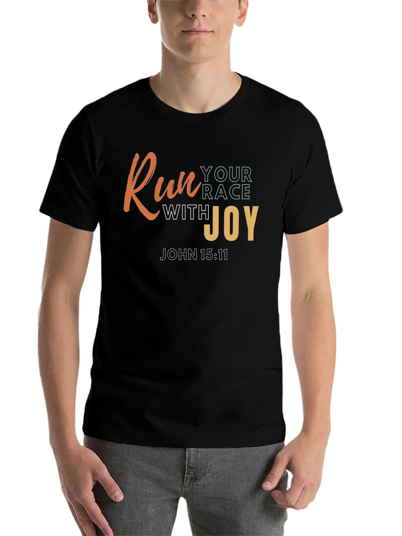 Run Your Race With Joy Breathable Graphic T-Shirt – Perfect For Casual Days
