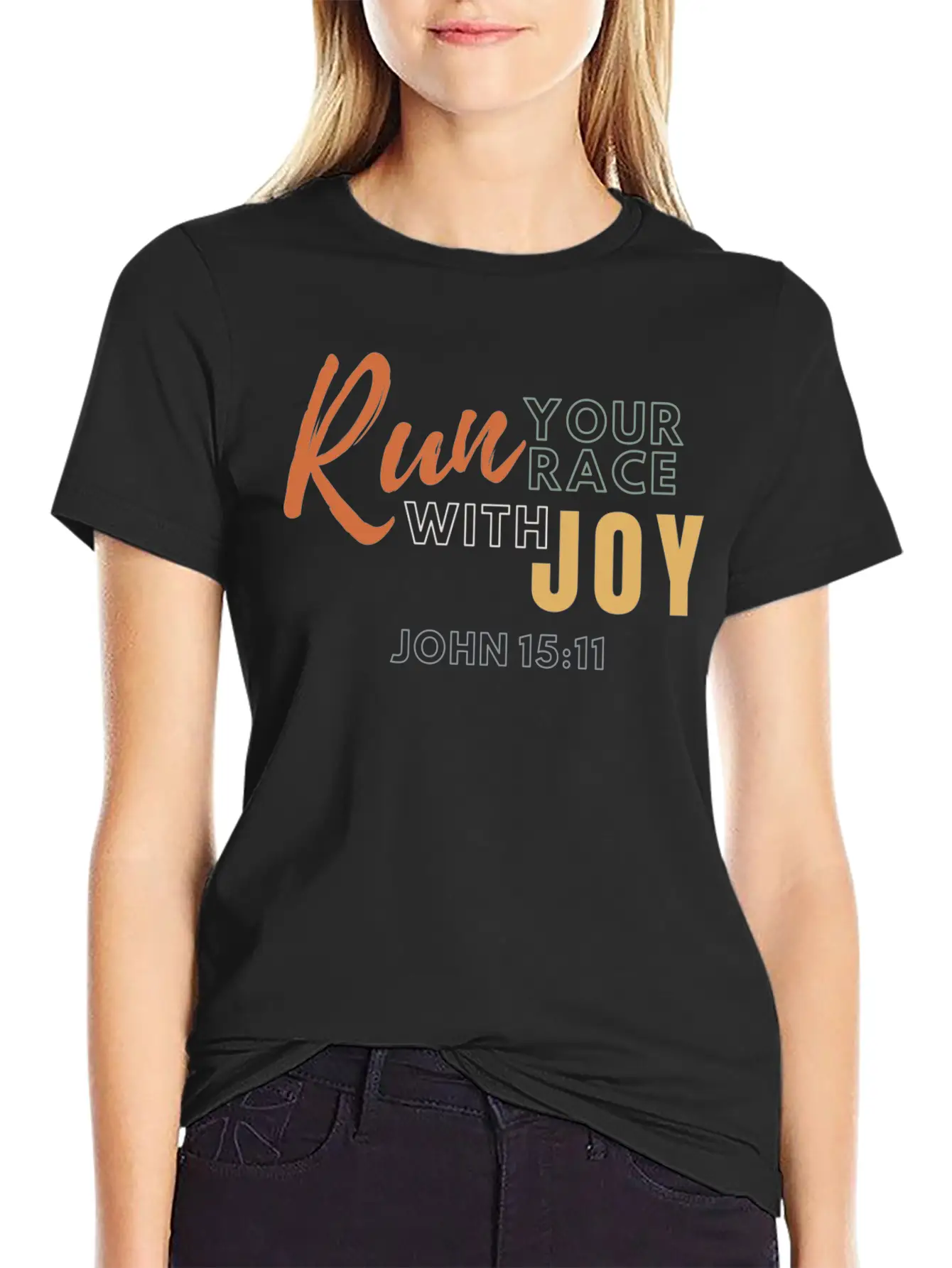 Run Your Race With Joy Breathable Graphic T-Shirt – Perfect For Casual Days