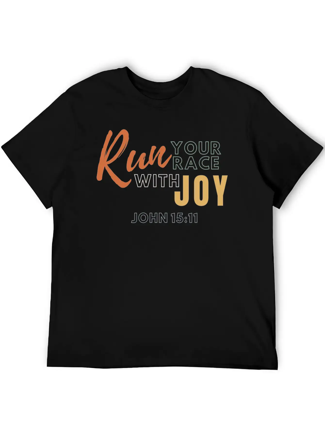 Run Your Race With Joy Breathable Graphic T-Shirt – Perfect For Casual Days