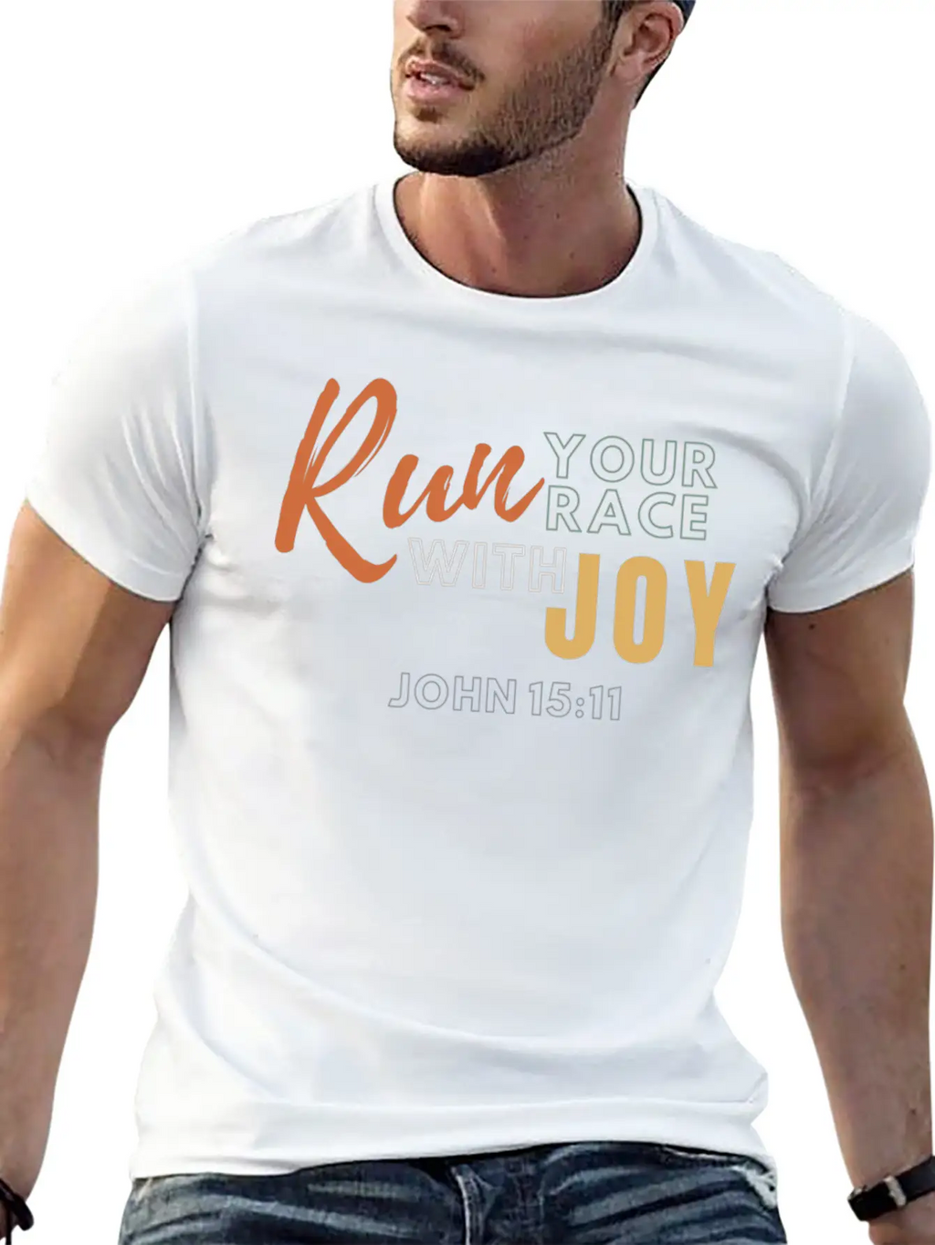 Run Your Race With Joy Breathable Graphic T-Shirt – Perfect For Casual Days