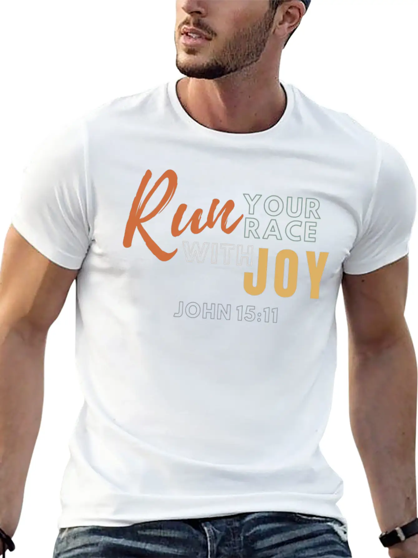 Run Your Race With Joy Breathable Graphic T-Shirt – Perfect For Casual Days
