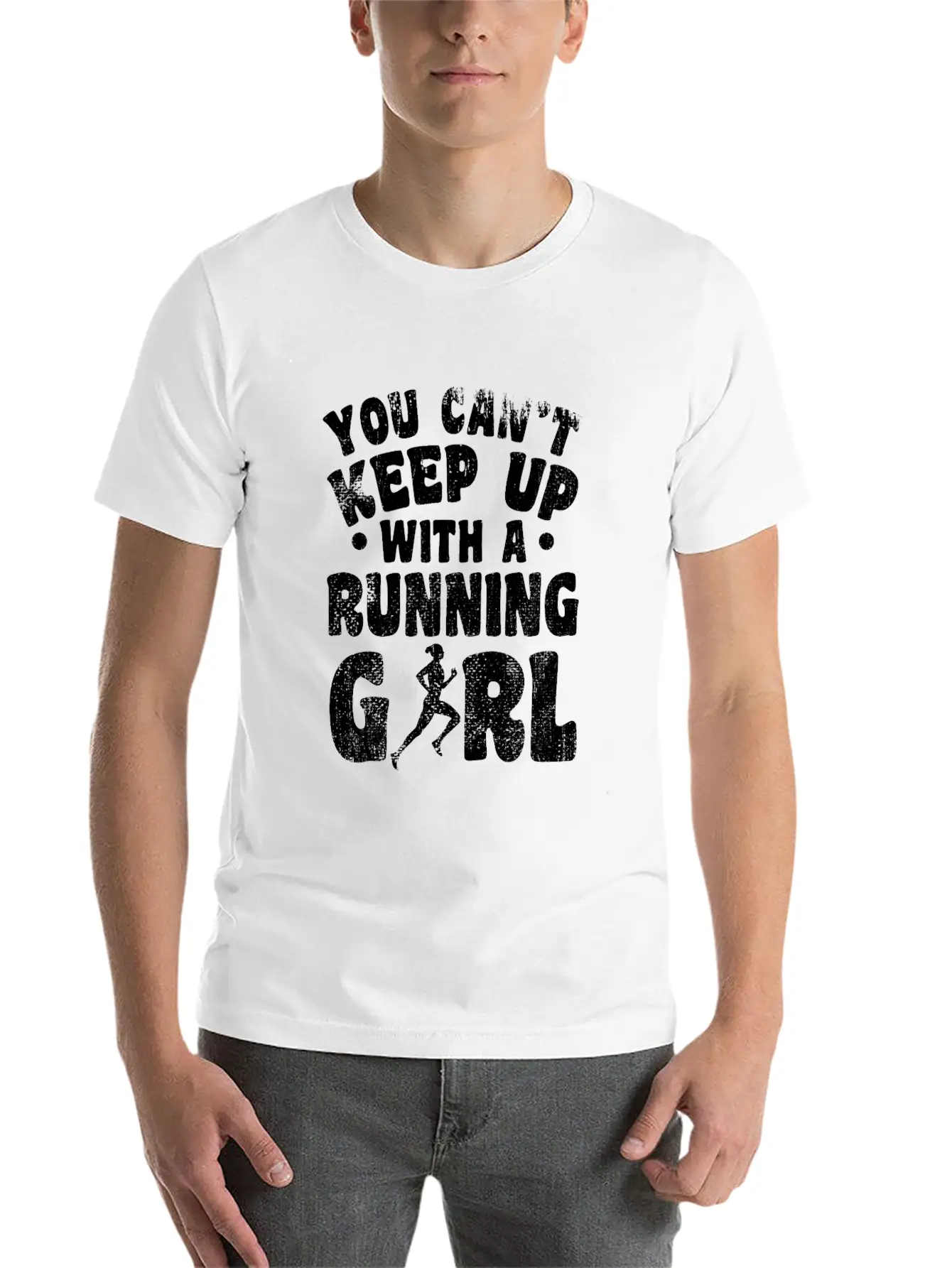 Running Girl Essential Cotton Tee For Daily Outfits – Unisex Style