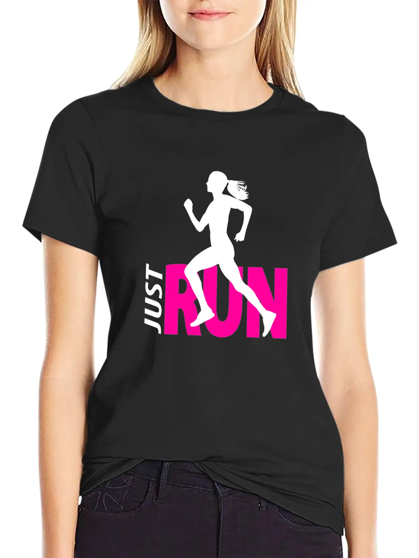 Running Girl Stylish Everyday T-Shirt – Unisex Basic Cotton Tee