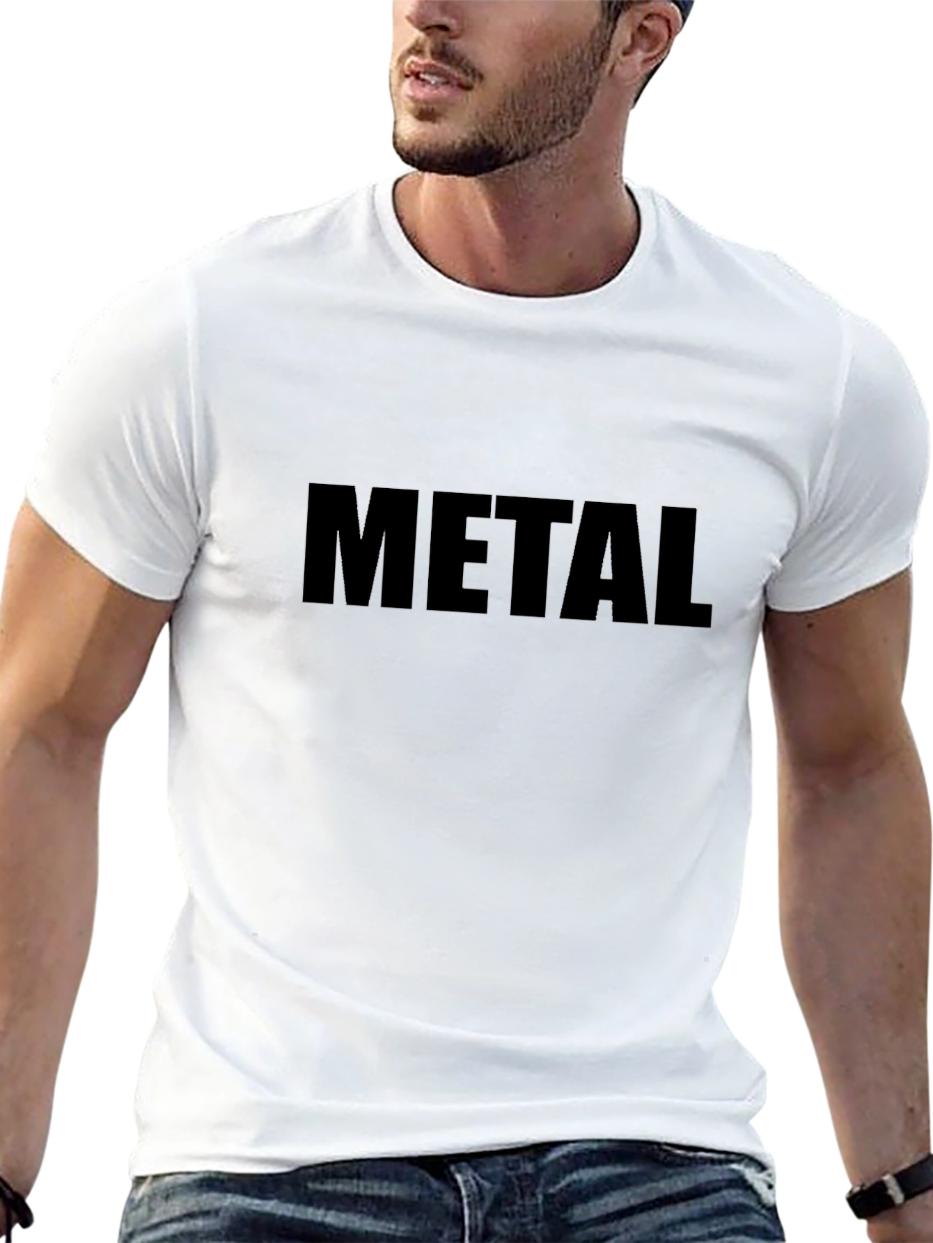 Metal Tee - Black Cotton Graphic T-Shirt