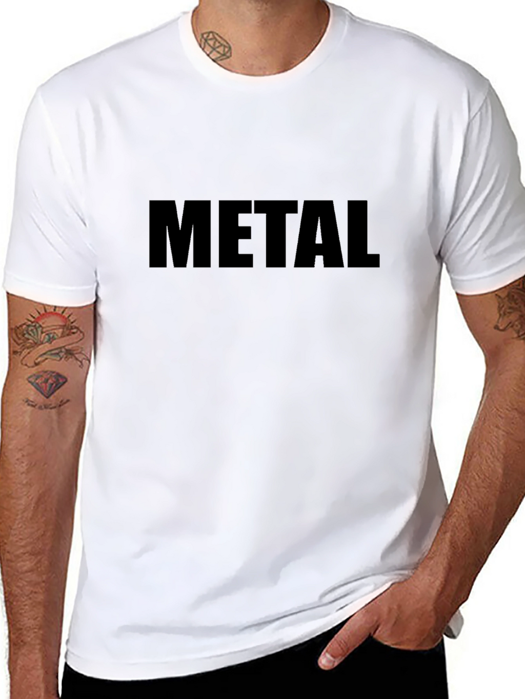 Metal Tee - Black Cotton Graphic T-Shirt
