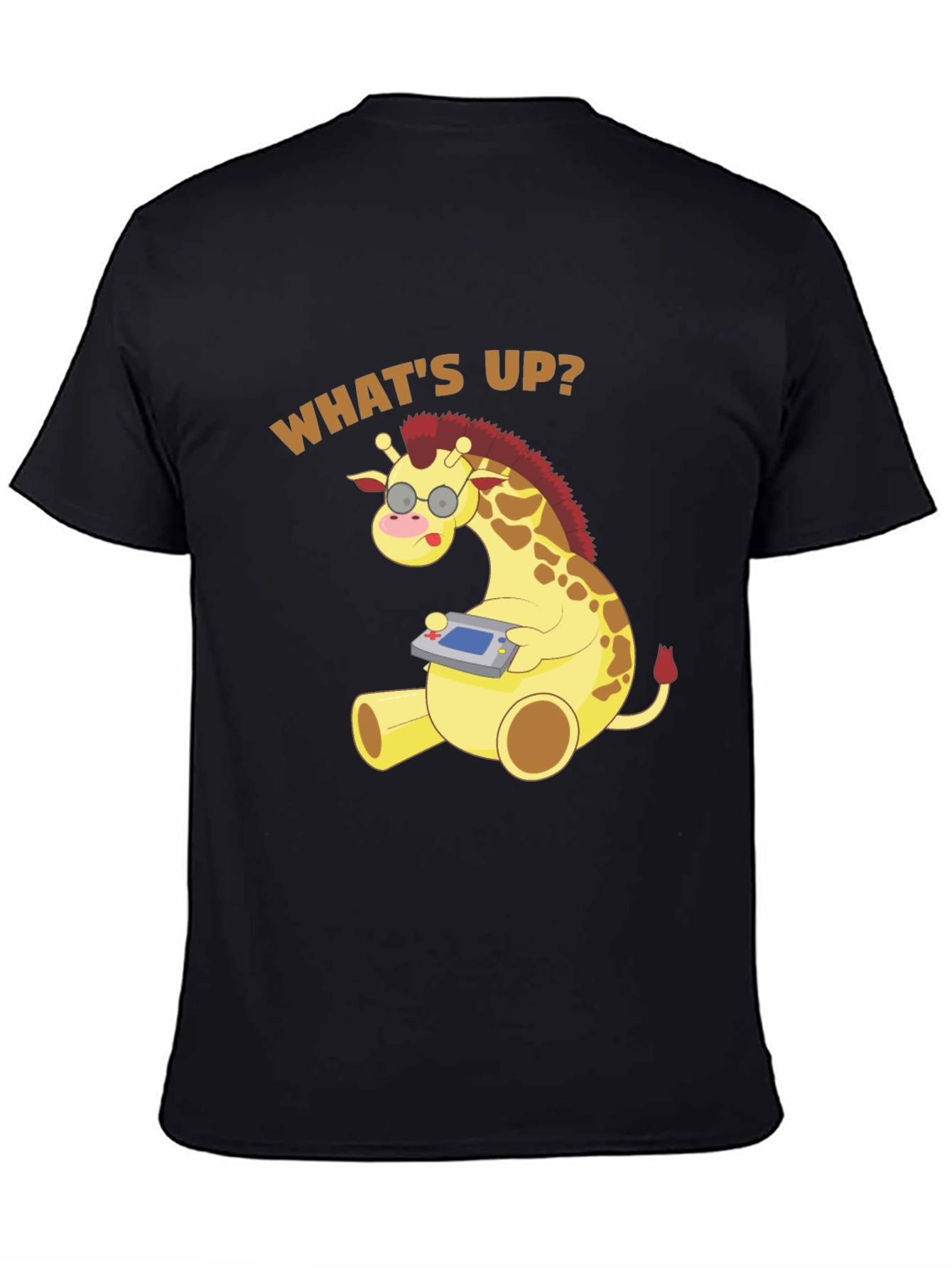 Funny Giraffe Gamer T-Shirt - Whats Up? Casual Tee