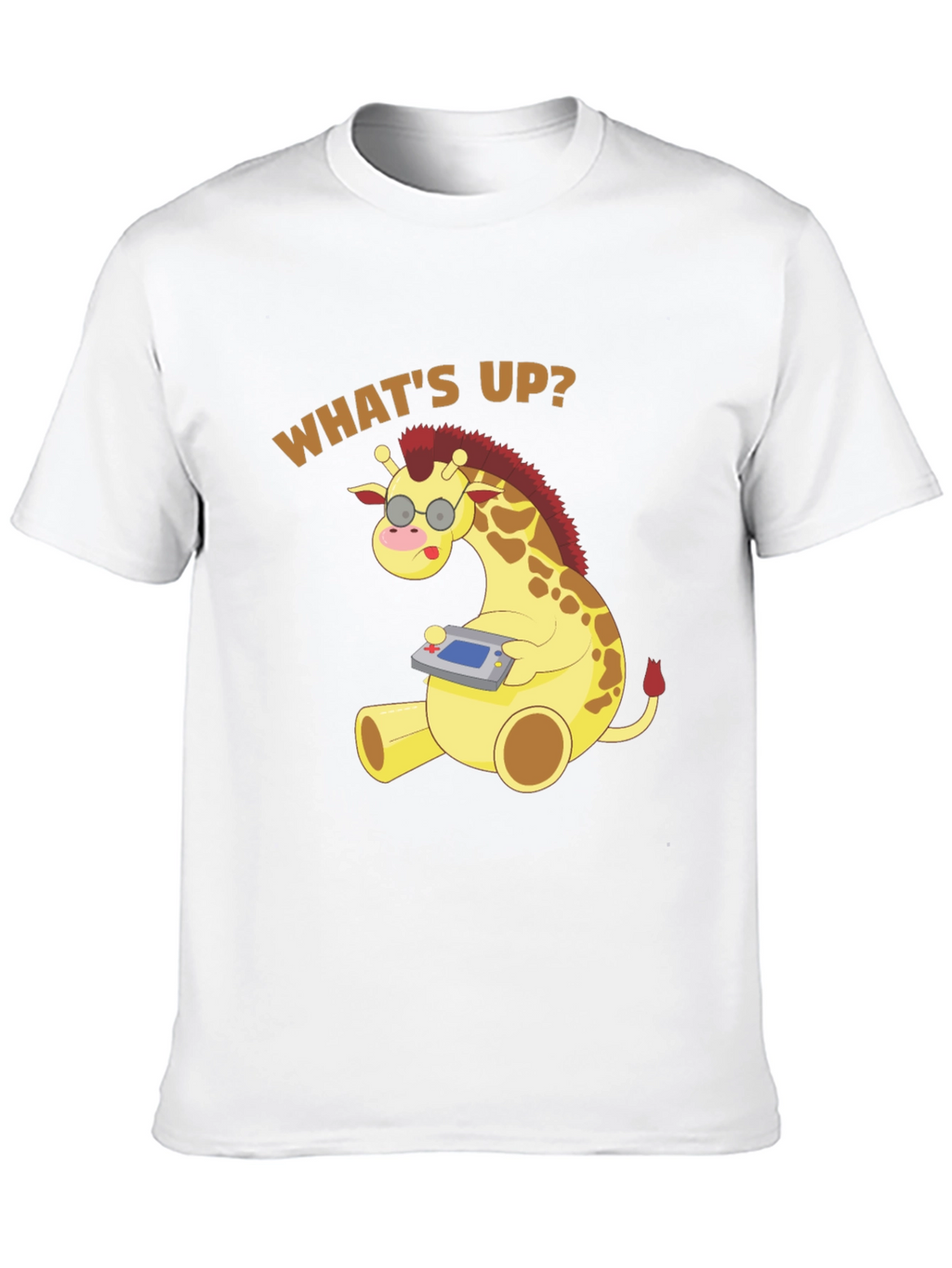 Funny Giraffe Gamer T-Shirt - Whats Up? Casual Tee