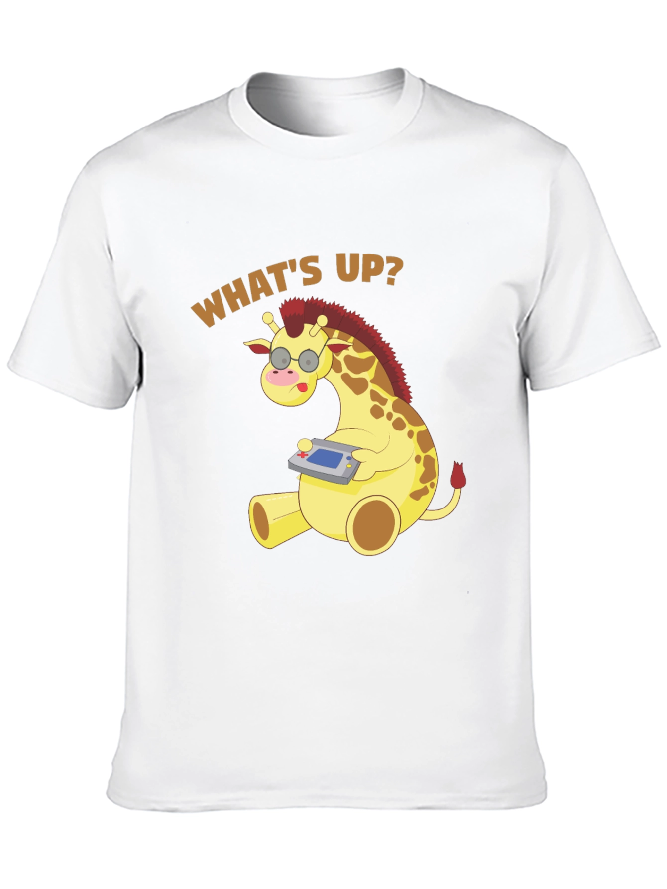 Funny Giraffe Gamer T-Shirt - Whats Up? Casual Tee