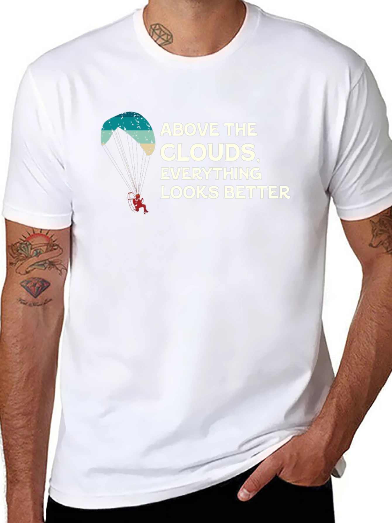 Above The Clouds T-Shirt - Adventure Paragliding Tee