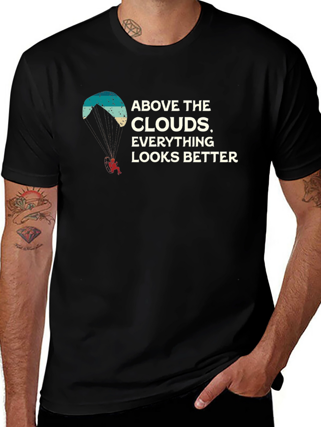 Above The Clouds T-Shirt - Adventure Paragliding Tee