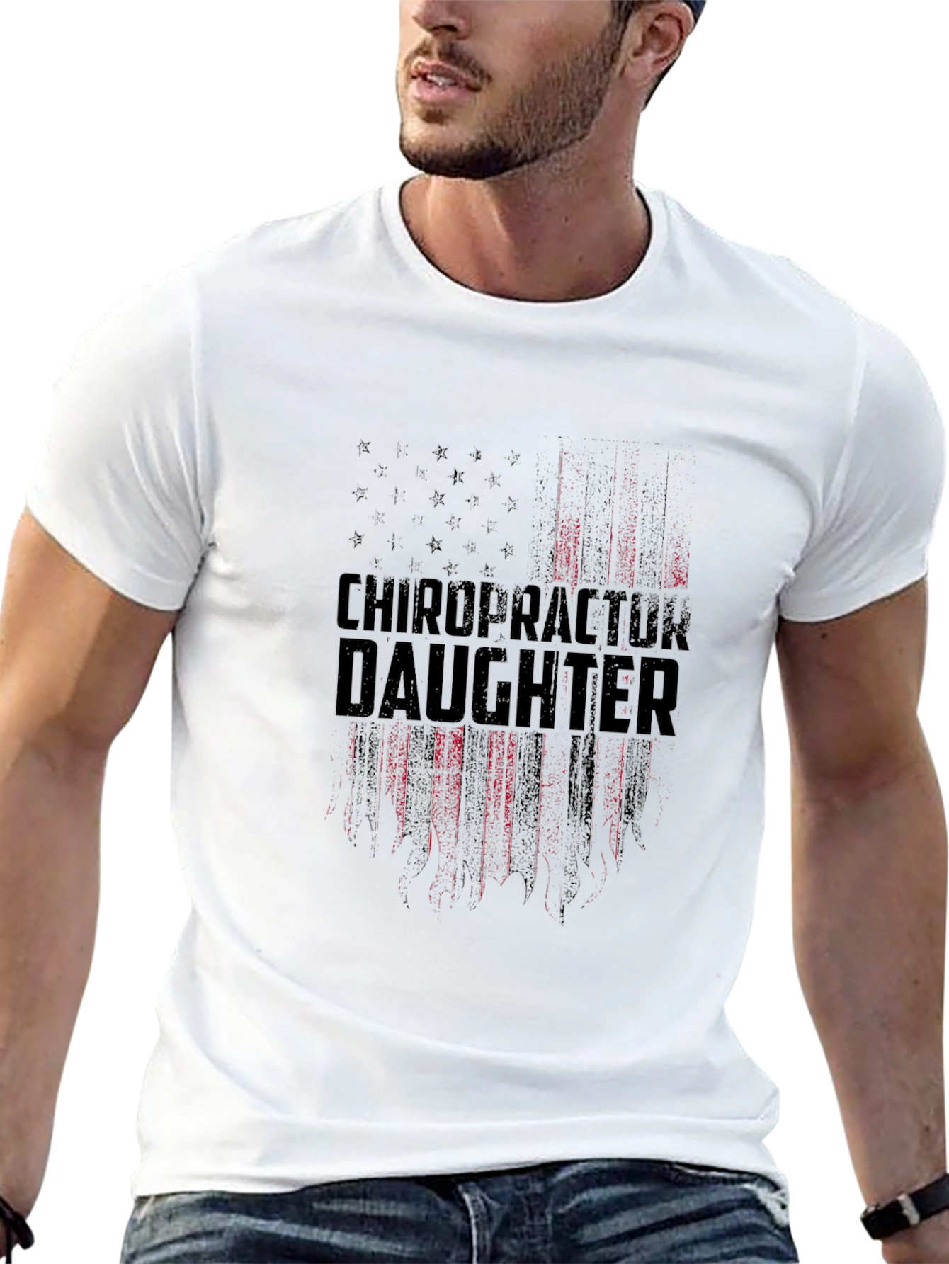 Chiropractor Daughter Patriotic American Flag T-Shirt