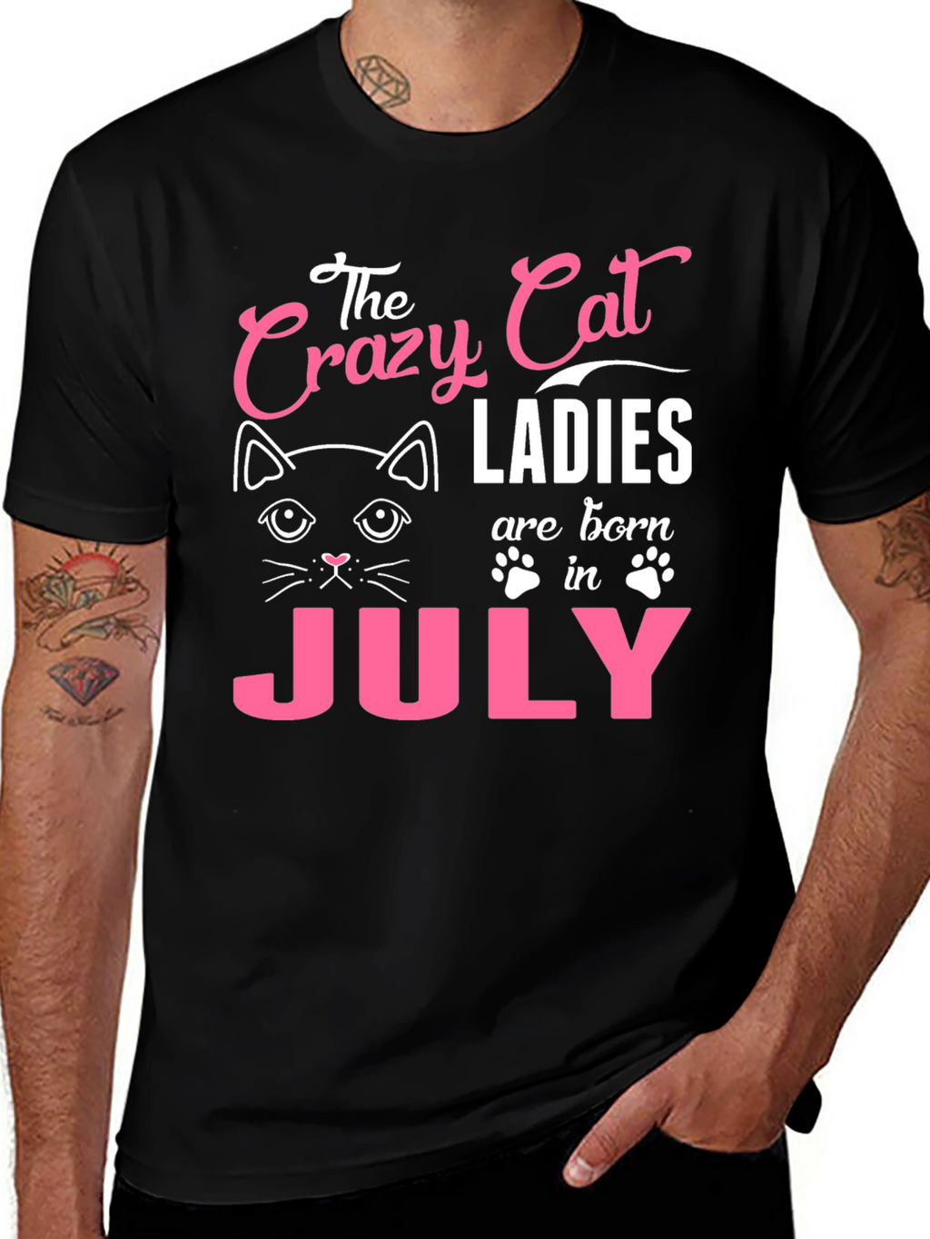 Crazy Cat Ladies July Birthday T-Shirt