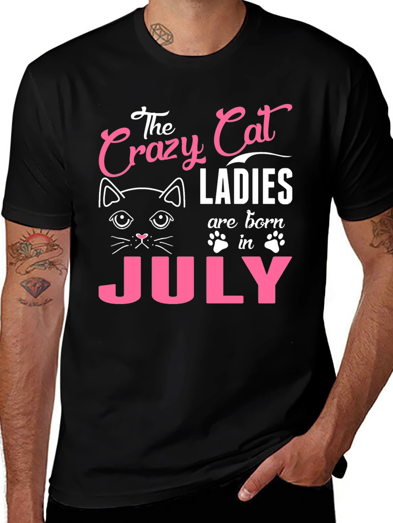 Crazy Cat Ladies July Birthday T-Shirt
