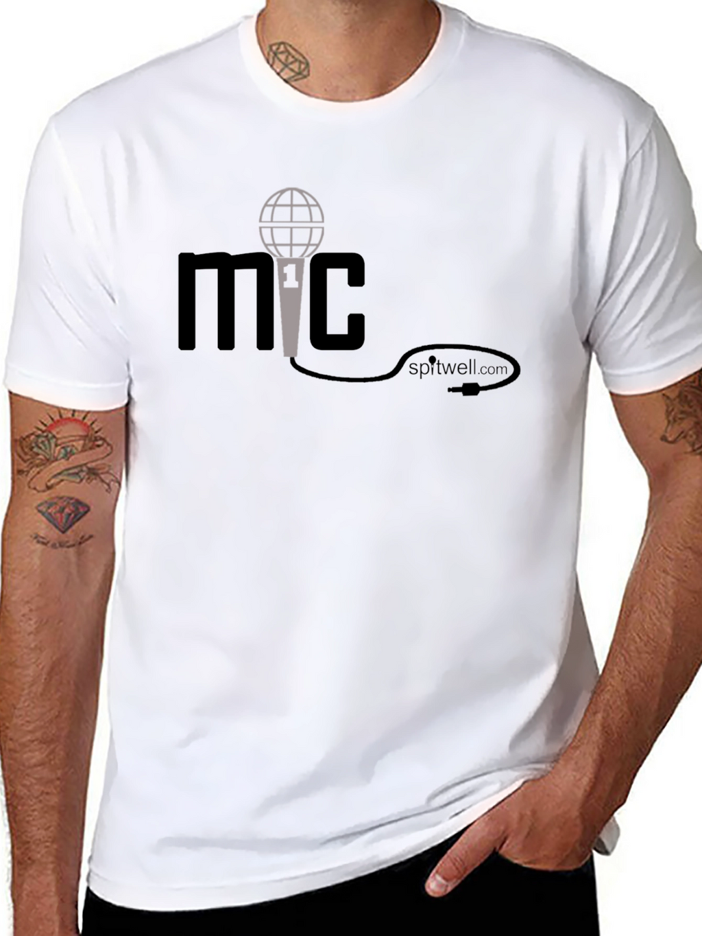 MC Microphone Graphic Tee - Black Cotton