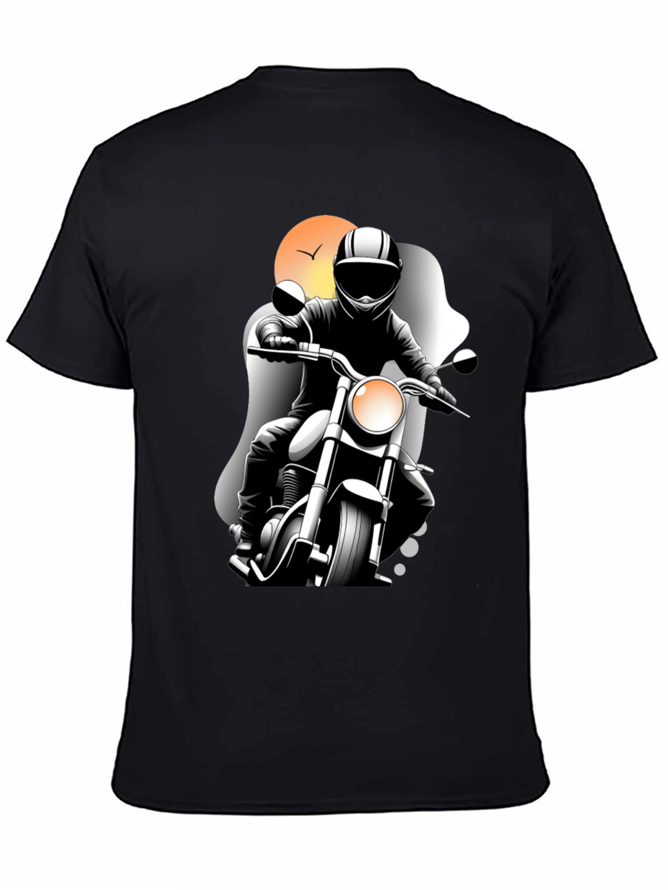Motorcycle Rider Graphic Tee - Black