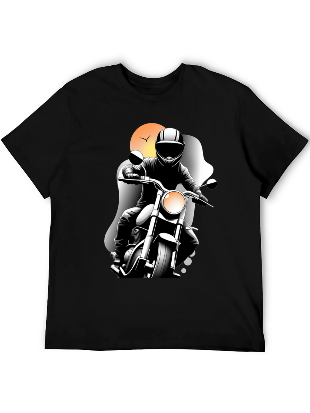 Motorcycle Rider Graphic Tee - Black