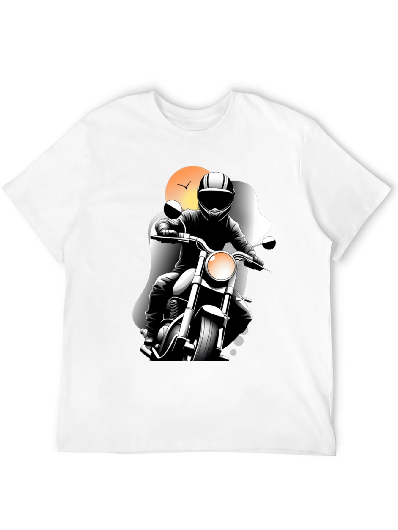 Motorcycle Rider Graphic Tee - Black