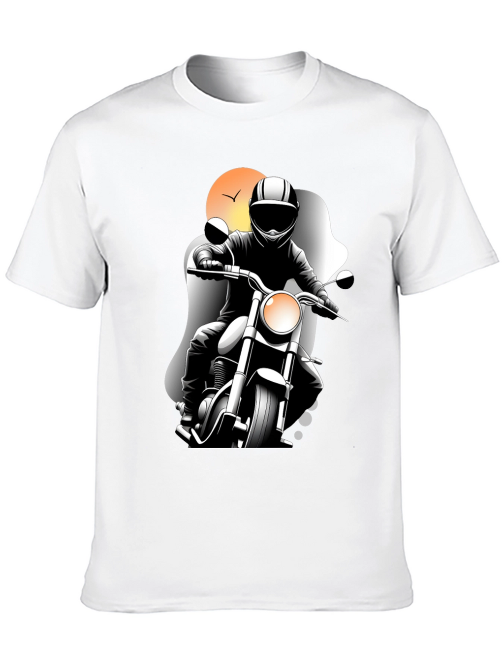 Motorcycle Rider Graphic Tee - Black