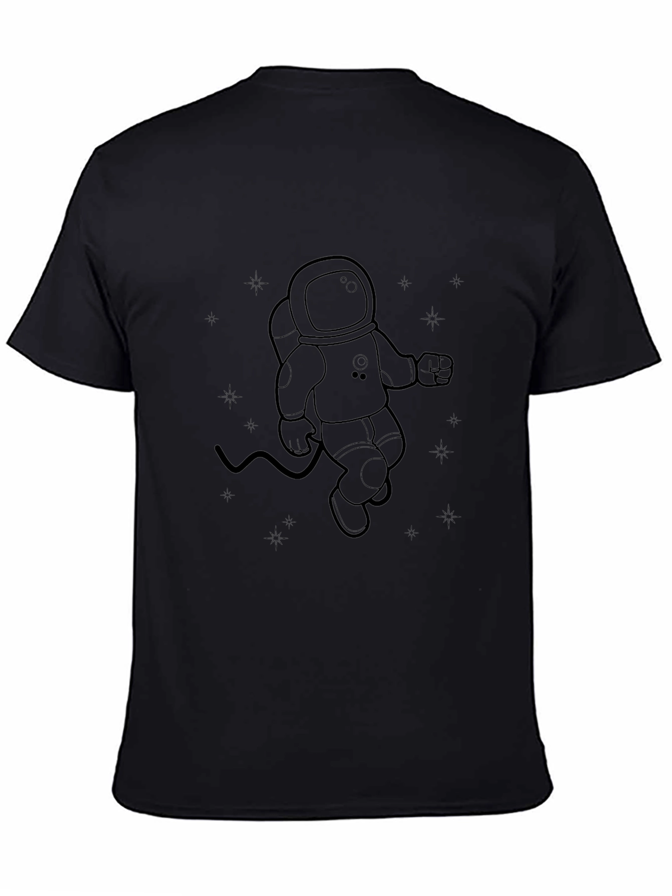 Astronaut Graphic Black T-Shirt - Space Explorer