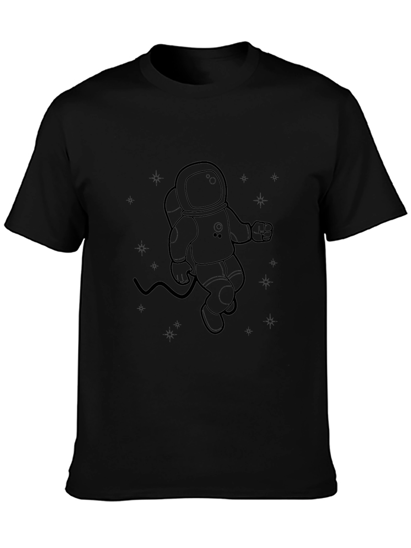 Astronaut Graphic Black T-Shirt - Space Explorer
