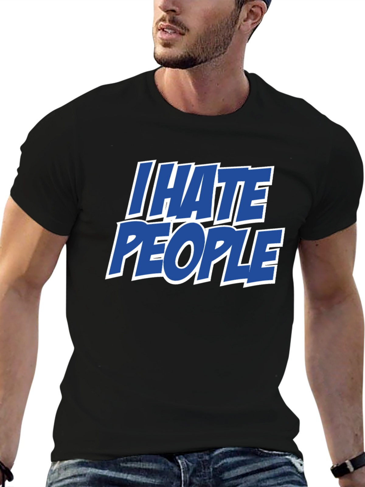 I Hate People Funny Graphic Tee - Sarcastic Black T-Shirt