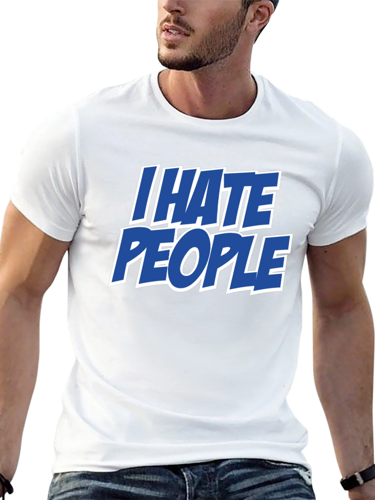 I Hate People Funny Graphic Tee - Sarcastic Black T-Shirt