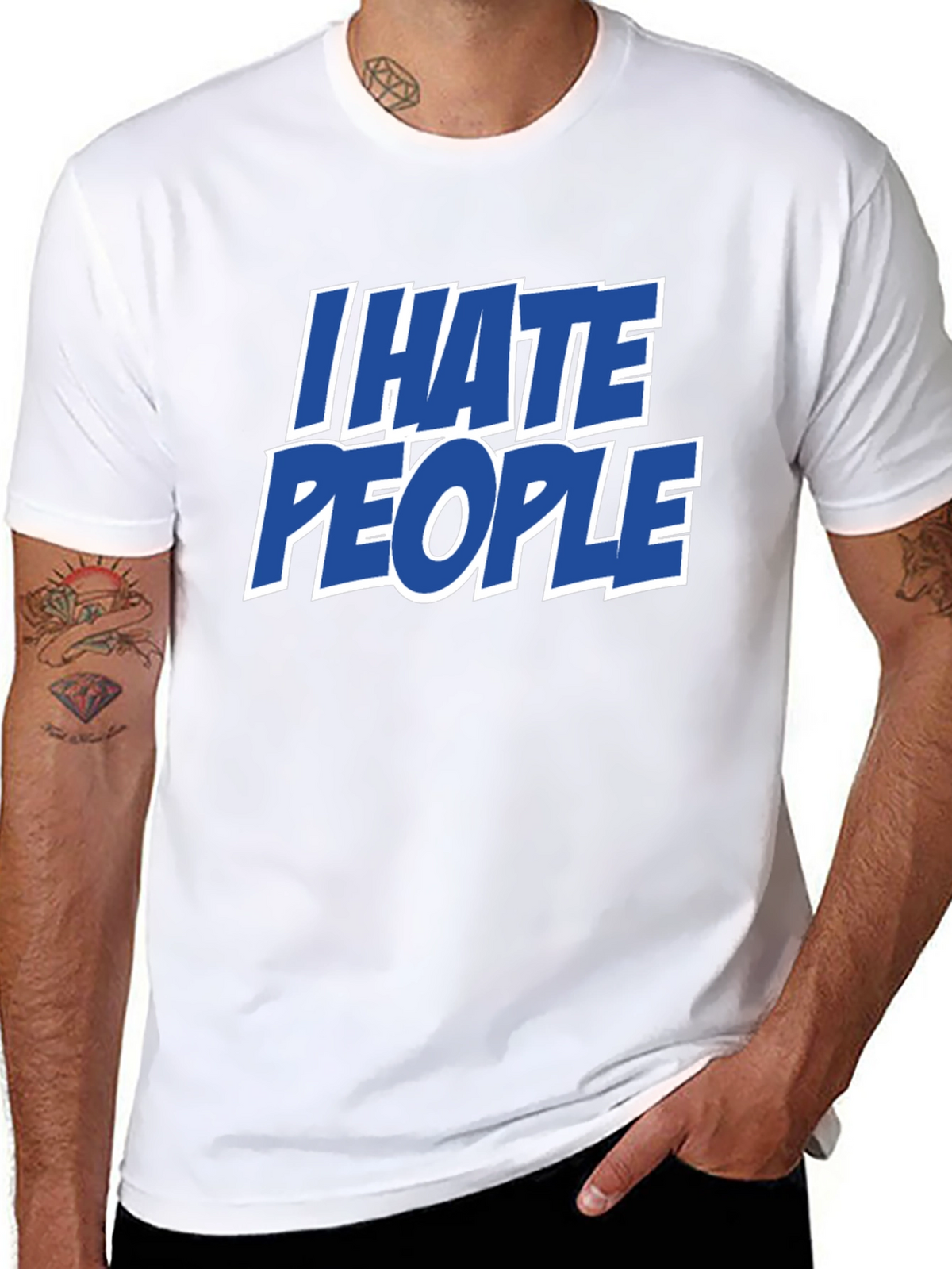 I Hate People Funny Graphic Tee - Sarcastic Black T-Shirt
