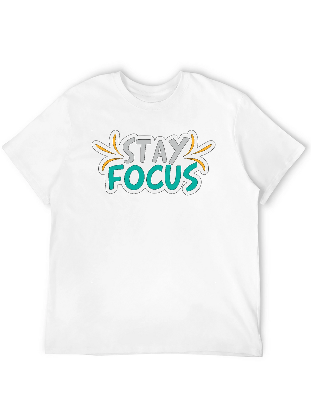 Stay Focus Graphic Print Black T-Shirt