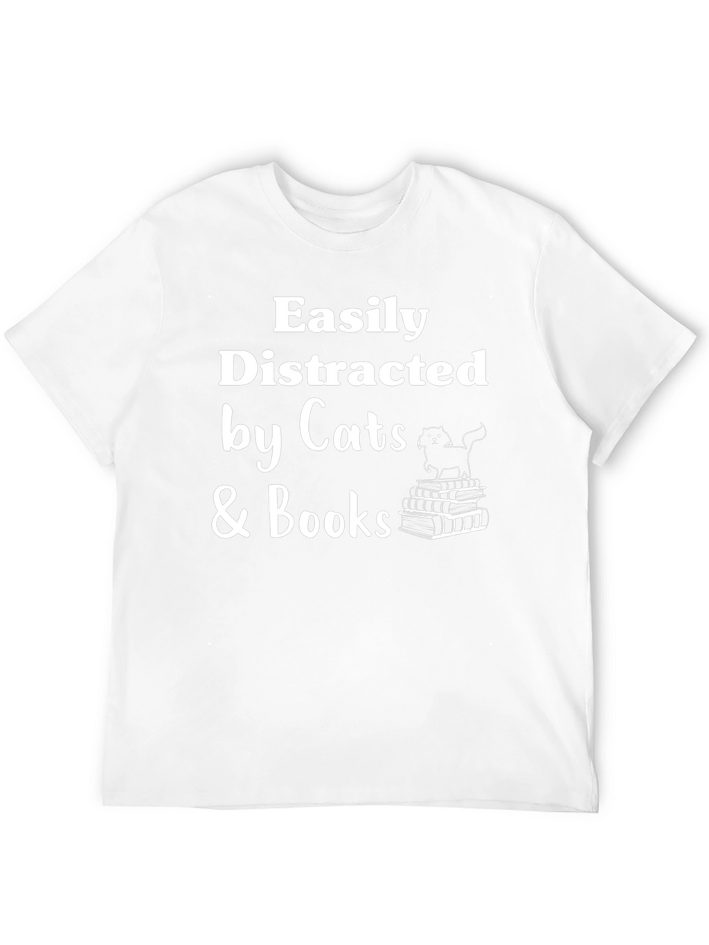 Easily Distracted by Cats & Books T-Shirt
