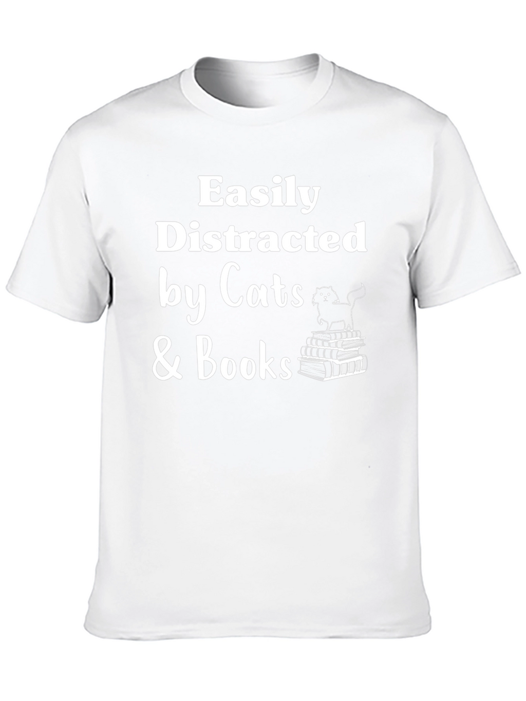 Easily Distracted by Cats & Books T-Shirt