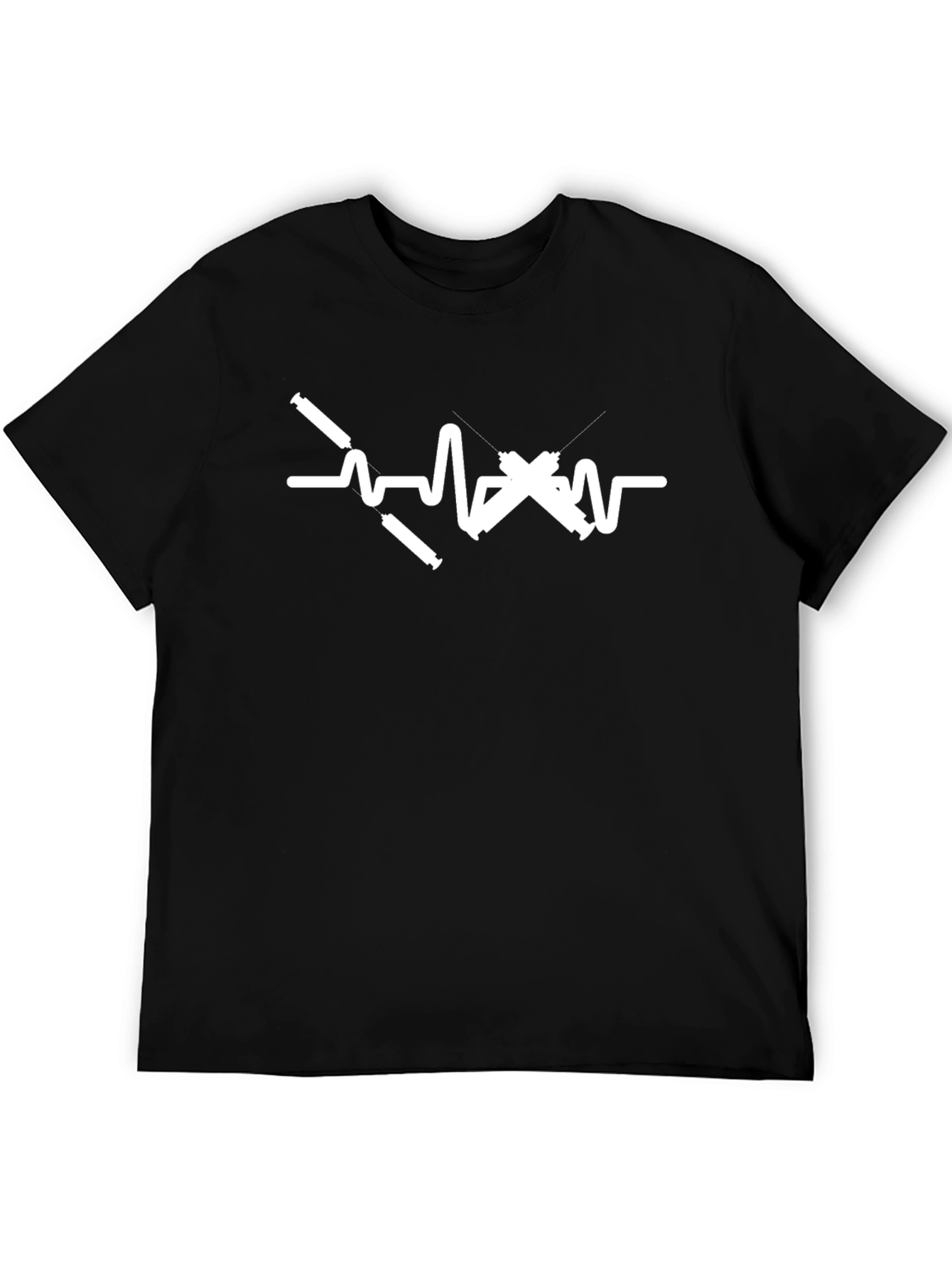 Heartbeat Syringe Graphic Tee - Black
