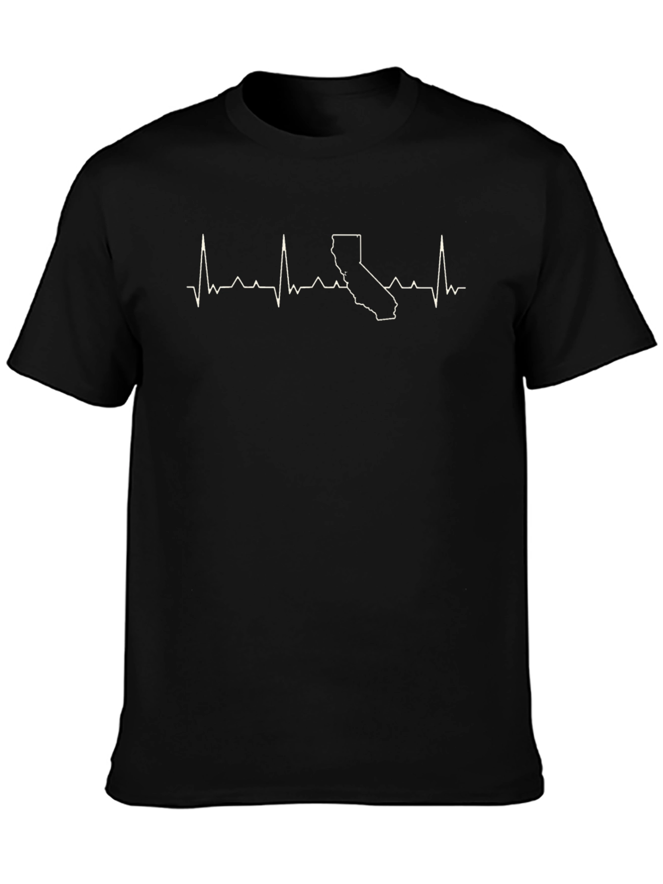 California Heartbeat Graphic Tee - Black T-Shirt