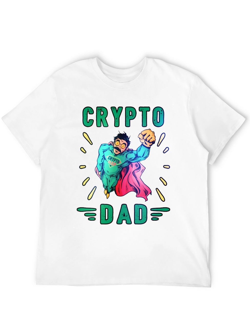 Crypto Dad Superhero Graphic T-Shirt
