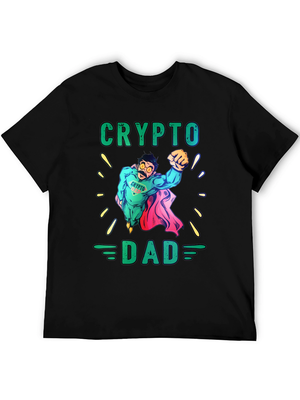Crypto Dad Superhero Graphic T-Shirt
