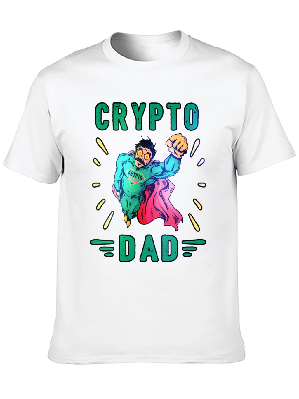 Crypto Dad Superhero Graphic T-Shirt