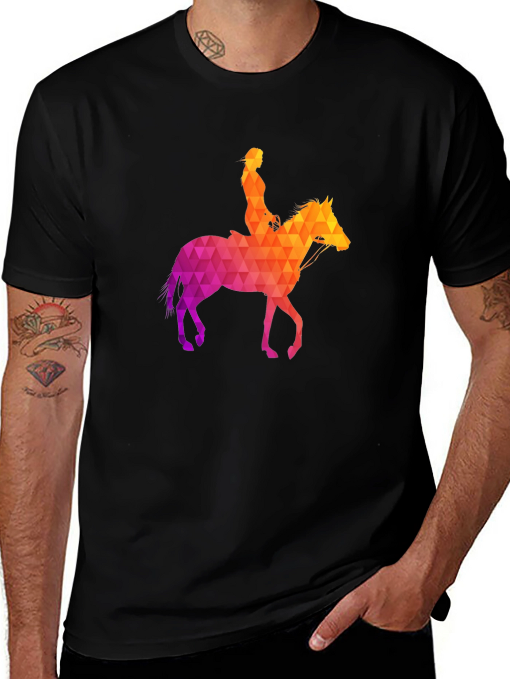 Geometric Horse Rider T-Shirt