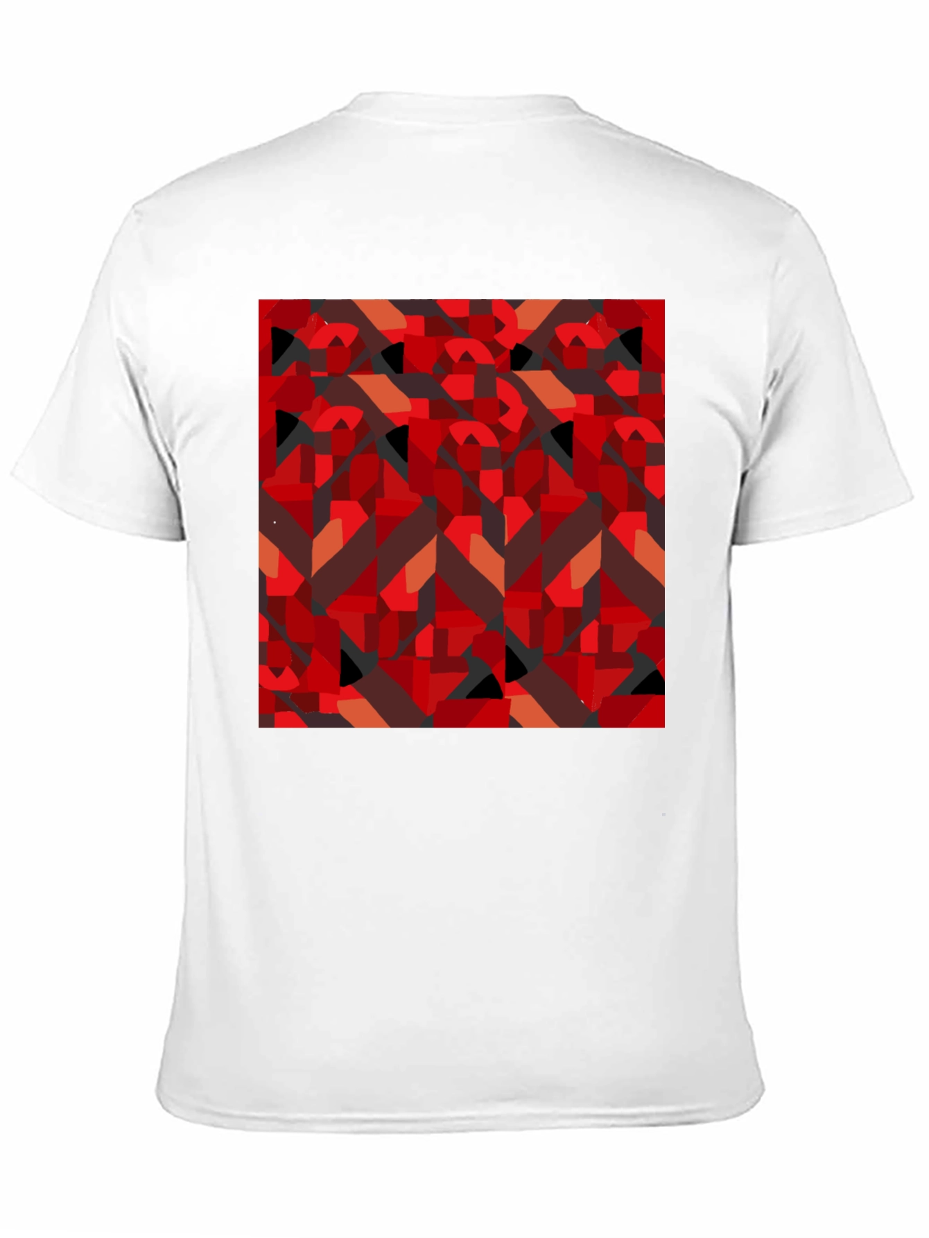 Abstract Geometric Print Black T-Shirt