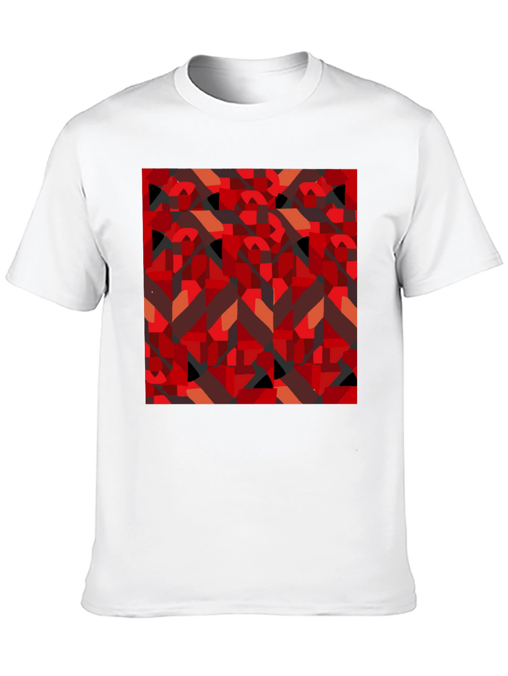 Abstract Geometric Print Black T-Shirt