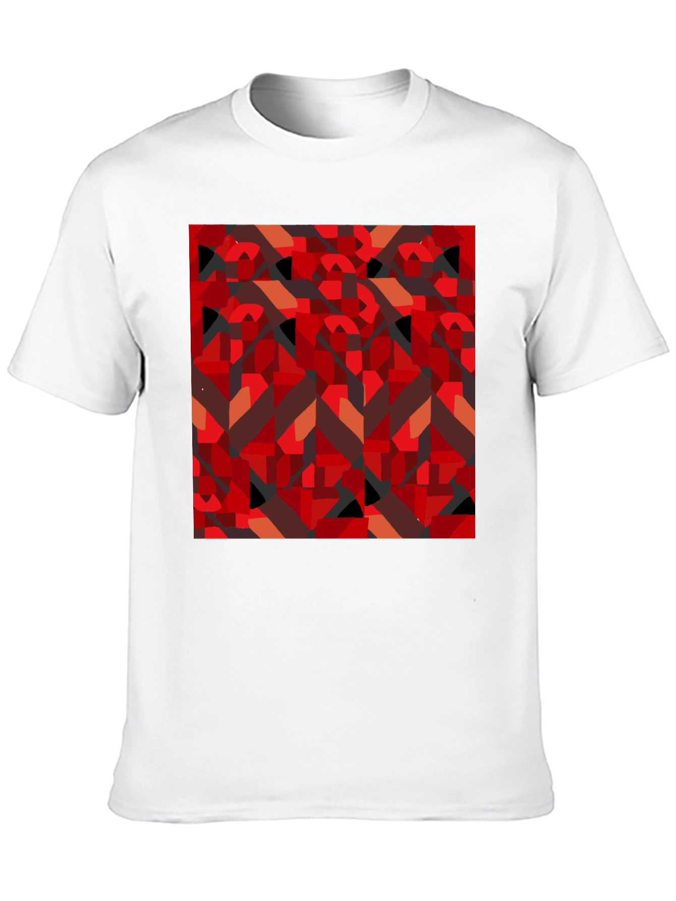 Abstract Geometric Print Black T-Shirt