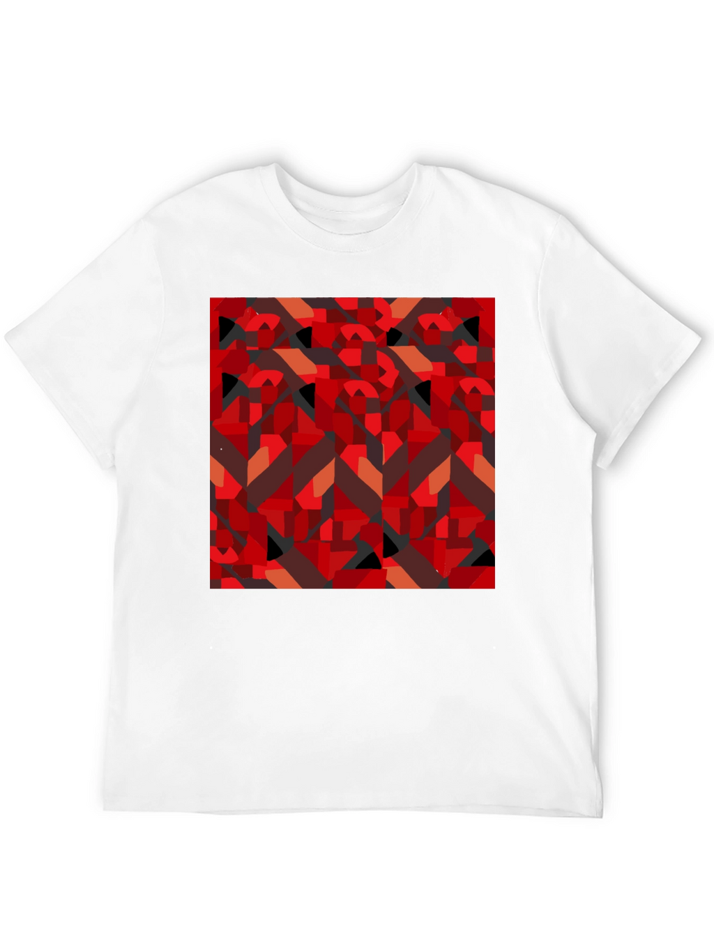 Abstract Geometric Print Black T-Shirt