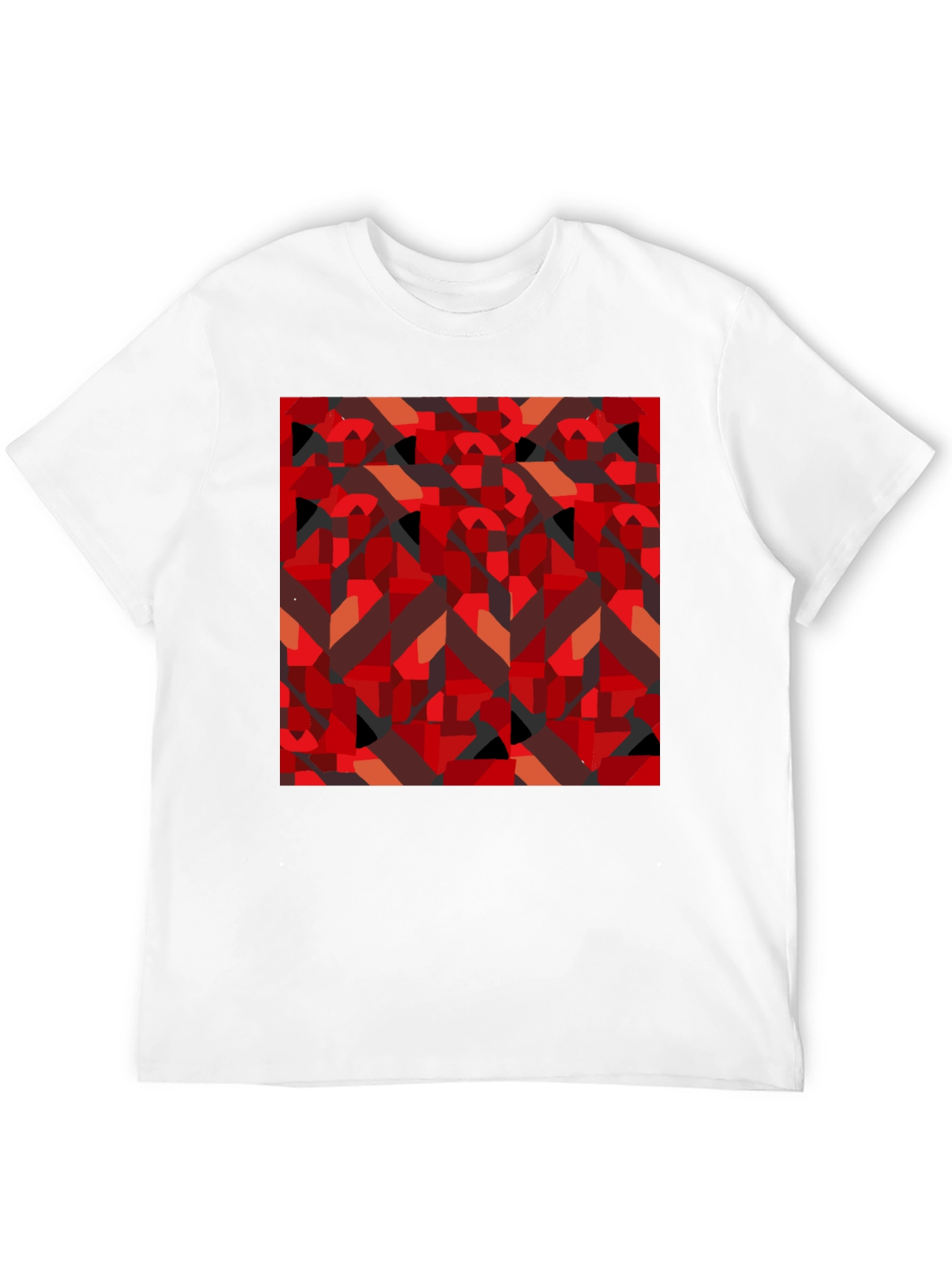Abstract Geometric Print Black T-Shirt
